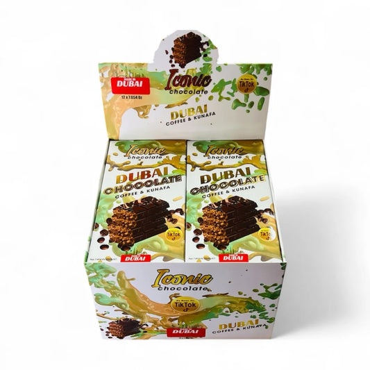 Coffee & Kunafa Chocolate Box by Iconic Chocolate | Pack of 12 - 200g Bars