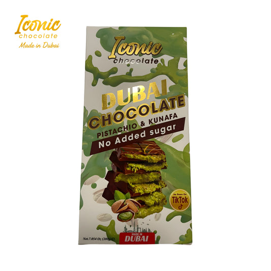 Tintin Treats Dubai Pistachio & Kunafa (No Added Sugar) Chocolate | Single 200g Bar