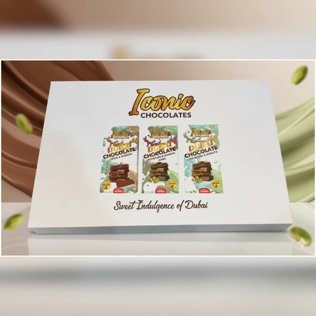 Iconic Chocolates Dubai Signature Gift Box | 3 Flavors - 200g