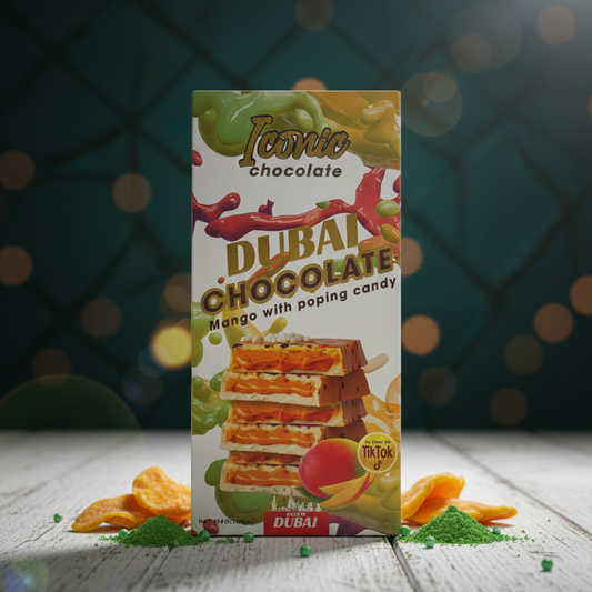 Tintin Treats Dubai Mango with Popping Candy Chocolate | Single 200g Bar